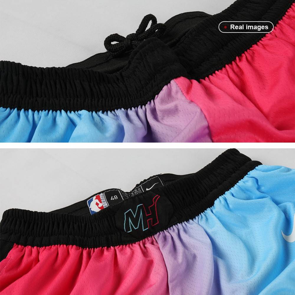 Men's Miami Heat Pink/Light Blue 2020/21 Swingman Shorts City Edition-Pro Kit Vault | Brand New 26/27 Sports Jerseys